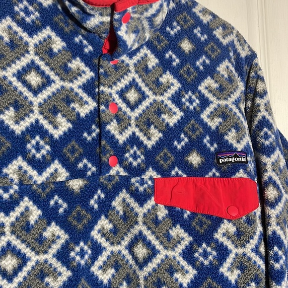 Patagonia Synchilla Snap T Size Small Aurora Blue Snowflake - Picture 4 of 9